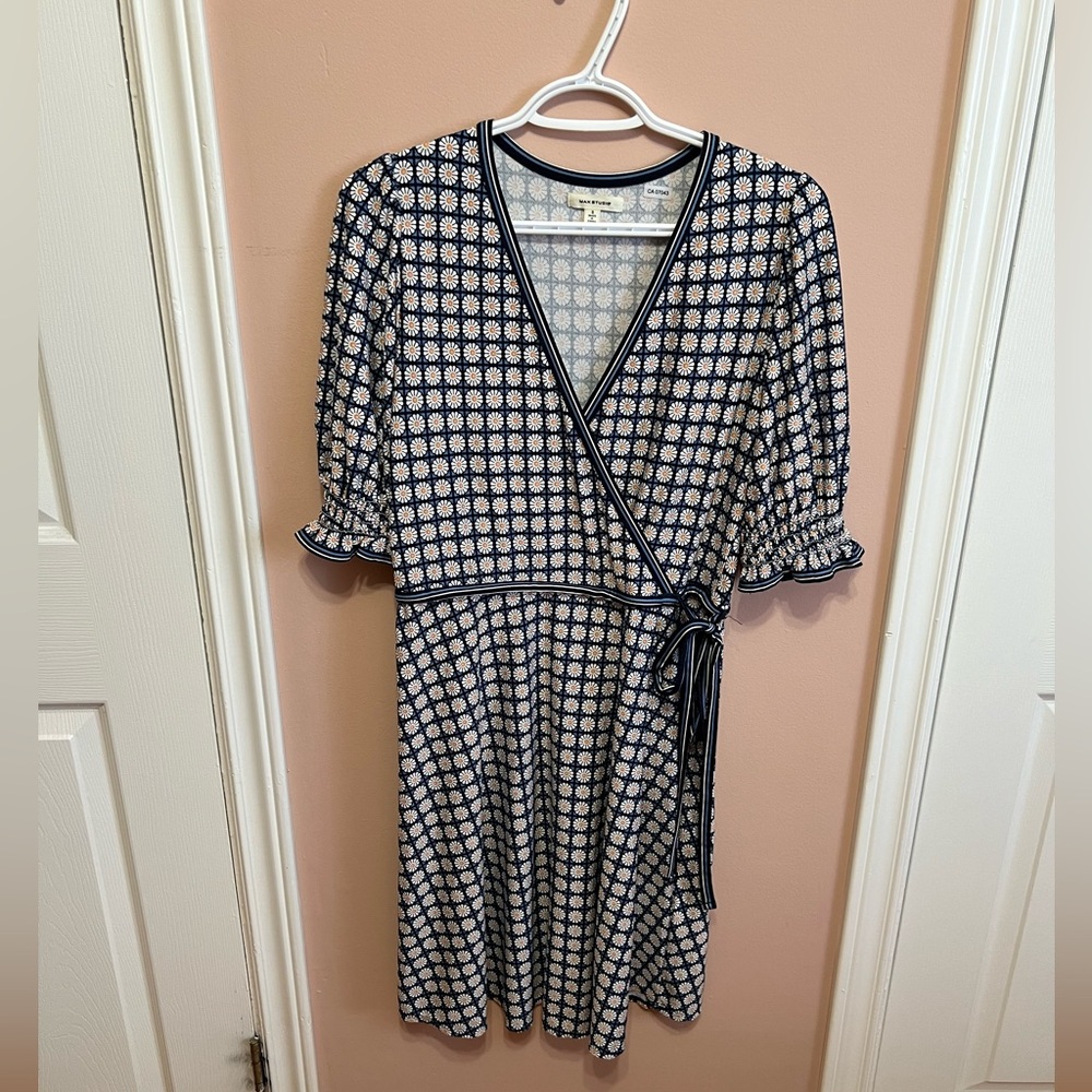 Faux wrap daisy dress